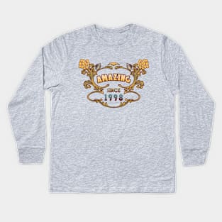 AMAZING SINCE 1998 art nouveau vintage retro 90s Kids Long Sleeve T-Shirt